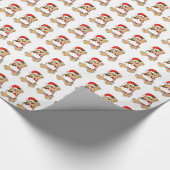 Santa Teddy Bear Kerstcadeaupapier Cadeaupapier (Hoek)