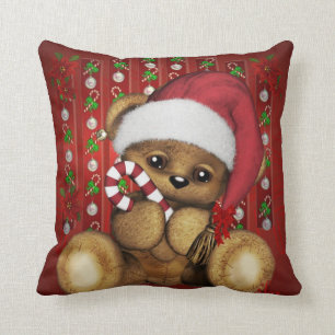 Santa Teddy Bear met snoepriet Kussen