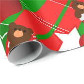 Santa Teddy beer in kerstmis Cadeaupapier (Rol Hoek)