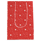 Santa Teddy Rode en witte sterren Vrolijk Kerstfee Medium Cadeauzakje (Achterkant)