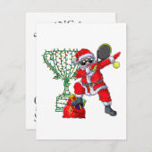 santa tennis kerstmis cadeau mannen kaart (Voorkant / Achterkant)