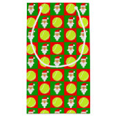 Santa Tennis Player Custom Name / Text Kerstmis Klein Cadeauzakje (Achterkant)