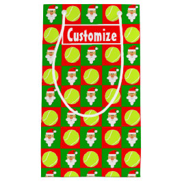 Santa Tennis Player Custom Name / Text Kerstmis Klein Cadeauzakje