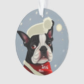 Santa Terrier, Kerstmis, hond Ornament (voorkant)