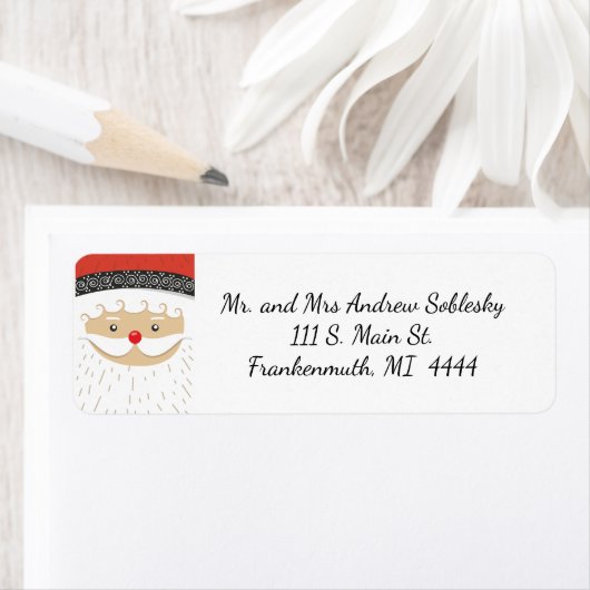 Santa Terugkeer Adres Label (Insitu)