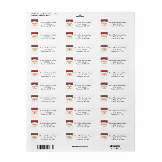 Santa Terugkeer Adres Label (Full Sheet)