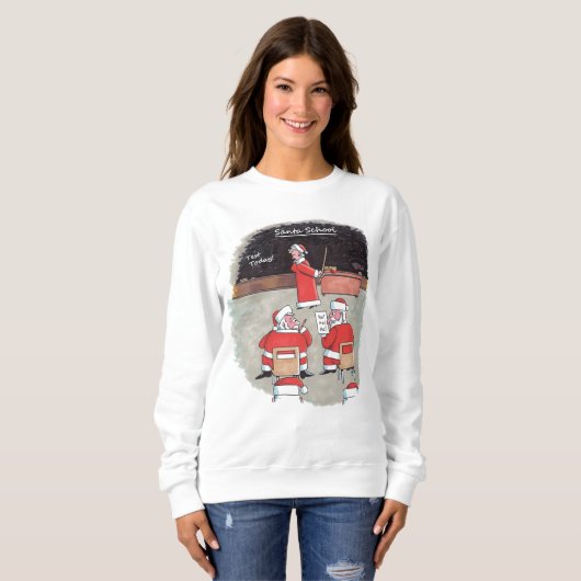 Santa Test vrouwen witte sweatshirt (Voorkant volledig)