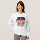 Santa Test vrouwen witte T-shirt met lange mouwen (Voorkant volledig)