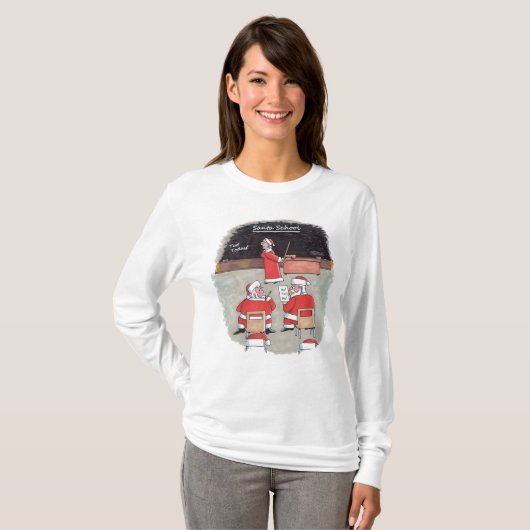 Santa Test vrouwen witte T-shirt met lange mouwen (Voorkant volledig)