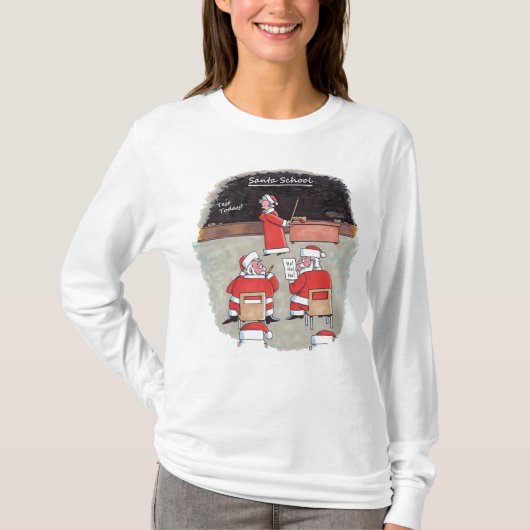 Santa Test vrouwen witte T-shirt met lange mouwen (Voorkant)