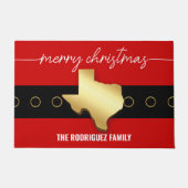 Santa Texas Belt Buckle Kerstmis Deurmat (Voorkant)