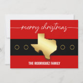 Santa Texas Belt Buckle Kerstmis Feestdagenkaart (Voorkant)