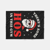 Santa There's Some Hos In This Gym  Fleece Deken (Voorkant (Horizontaal))