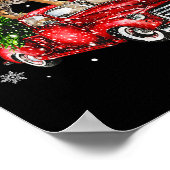 Santa Tiger Ride Rode Vrachtwagen Lelijke Trui Ker Poster (Hoek)