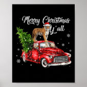 Santa Tiger Ride Rode Vrachtwagen Lelijke Trui Ker Poster (Voorkant)