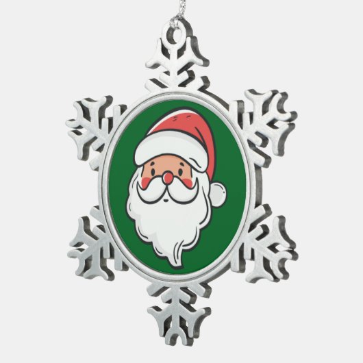 Santa Tin Sneeuwvlok Ornament (Rechts)