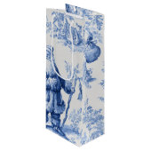 Santa Toile Wijn Cadeautas (Voorkant Gekanteld)