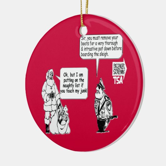 SANTA TOUCH MY JUNK TSA BLACK KERAMISCH ORNAMENT (Links)