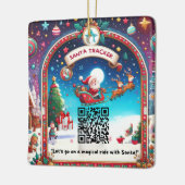 Santa Tracker QR Code Vierkante Kerstmis Ornament (Links)