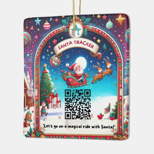 Santa Tracker QR Code Vierkante Kerstmis Ornament (Links)