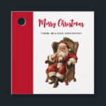 Santa Traditional Christmas Bedankjes Labels<br><div class="desc">Favoriete tags met een afbeelding in  stijl met een klassieke Sinterklaas die in een ouderwetse armstoel zit. Heerlijk traditioneel kerstontwerp.</div>