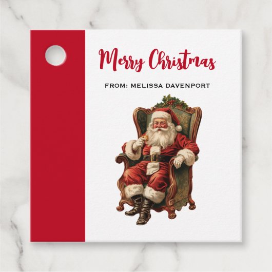  Santa Traditional Christmas Bedankjes Labels (Voorkant)