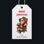 Santa Traditional Christmas Cadeaulabel<br><div class="desc">Kerst cadeau tags met een  stijl afbeelding met klassieke Sinterklaas zitten in een ouderwetse armstoel. Heerlijk traditioneel kerstontwerp.</div>