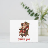  Santa Traditional Christmas Dank u Briefkaart (Staand voorkant)
