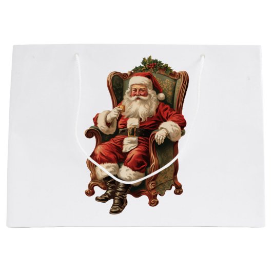  Santa Traditional Christmas Groot Cadeauzakje (Voorkant)