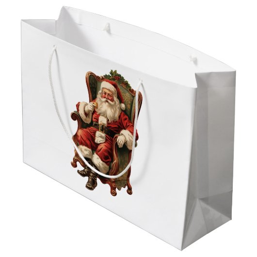  Santa Traditional Christmas Groot Cadeauzakje (Achterkant Gekanteld)