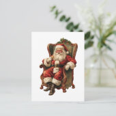  Santa Traditional Christmas Holiday Briefkaart (Staand voorkant)