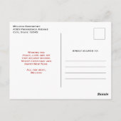  Santa Traditional Christmas Holiday Briefkaart (Achterkant)