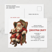  Santa Traditional Christmas Invitation Briefkaart (Voorkant / Achterkant)