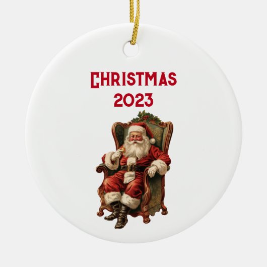  Santa Traditional Christmas Keramisch Ornament (Voorkant)