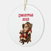 Santa Traditional Christmas Keramisch Ornament (Links)