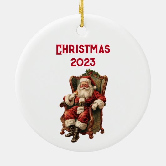  Santa Traditional Christmas Keramisch Ornament (Achterkant)