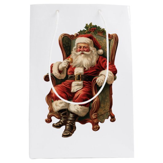 Santa Traditional Christmas Medium Cadeauzakje (Voorkant)