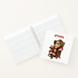 Santa Traditional Christmas Notitieboek<br><div class="desc">Spiraalvormig notitieboek met een  stijl afbeelding met klassieke Sinterklaas zittend in een ouderwetse armstoel. Heerlijk traditioneel kerstontwerp.</div>