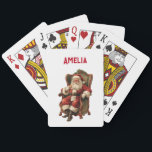 Santa Traditional Christmas Pokerkaarten<br><div class="desc">Speelkaarten met een  stijl afbeelding met klassieke Sinterklaas zitten in een ouderwetse armstoel. Heerlijk traditioneel kerstontwerp.</div>