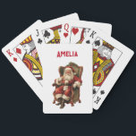 Santa Traditional Christmas Pokerkaarten<br><div class="desc">Speelkaarten met een  stijl afbeelding met klassieke Sinterklaas zitten in een ouderwetse armstoel. Heerlijk traditioneel kerstontwerp.</div>
