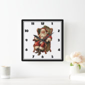  Santa Traditional Christmas Vierkante Klok (Huis)