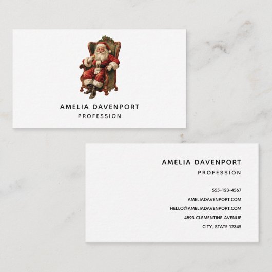  Santa Traditional Christmas Visitekaartje (Voorkant / Achterkant)