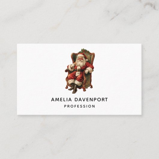  Santa Traditional Christmas Visitekaartje (Voorkant)