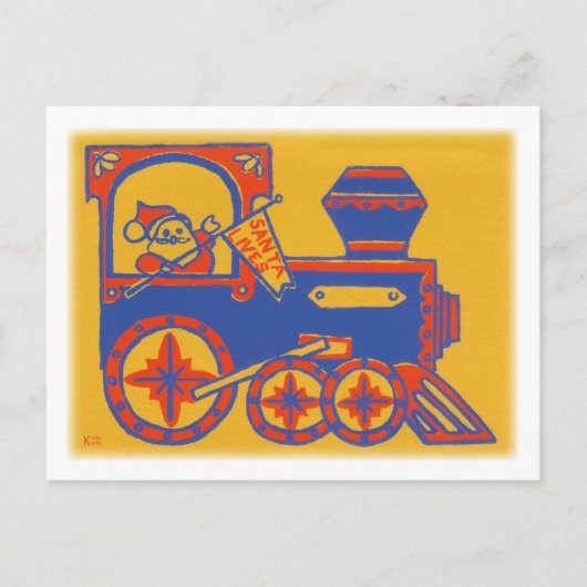 Santa Train Feestdagenkaart (Voorkant)