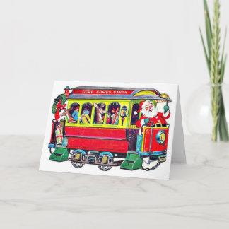  Santa Train kerst Kaart