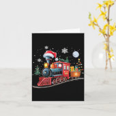 Santa Train Lights Christmas Driving Xmas Boys Kid Kaart (Gele Bloem)