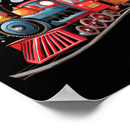 Santa Train Lights Christmas Driving Xmas Boys Kid Poster (Hoek)