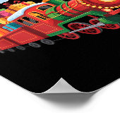 Santa Train Lights Snow Christmas Funny Winter Hol Poster (Hoek)