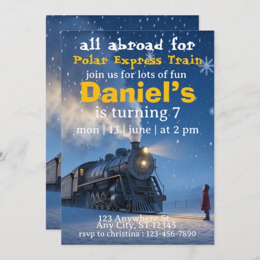 santa train polar express kaart (Voorkant / Achterkant)