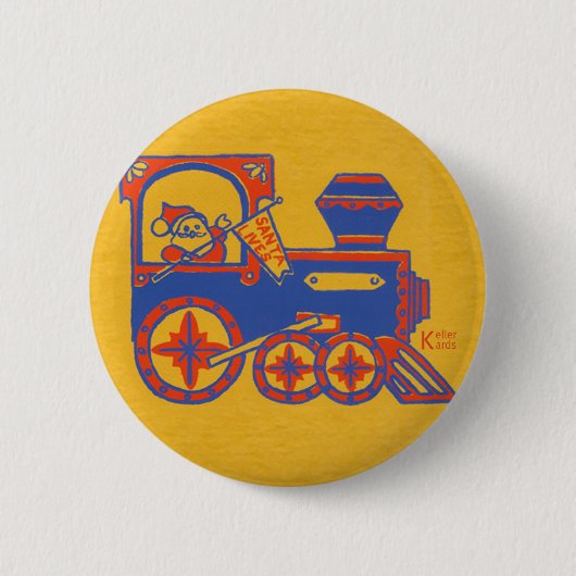 Santa Train Ronde Button 5,7 Cm (Voorkant)